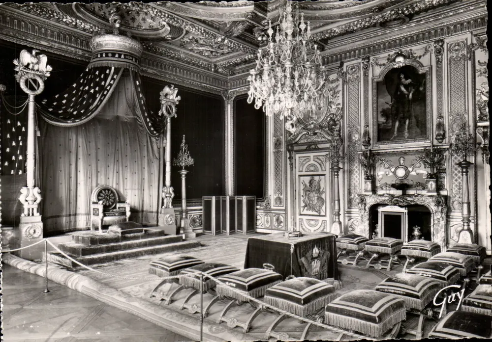 Fontainebleau (Seine-et-Marne) — El palacio - Sala del trono — André TARDONTE, n° 934 - Anverso