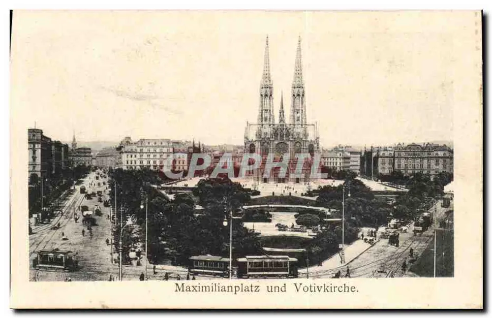 Maximilianplatz und Votivkirche — Wien — Verlag unbekannt, Seriennummer nicht sichtbar - Vorderseite