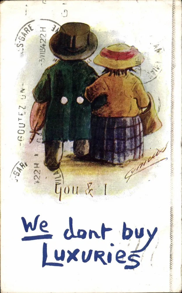 Zwei Personen, die nebeneinander gehen — Illustration — Raphael Tuck & Sons, London - Vorderseite