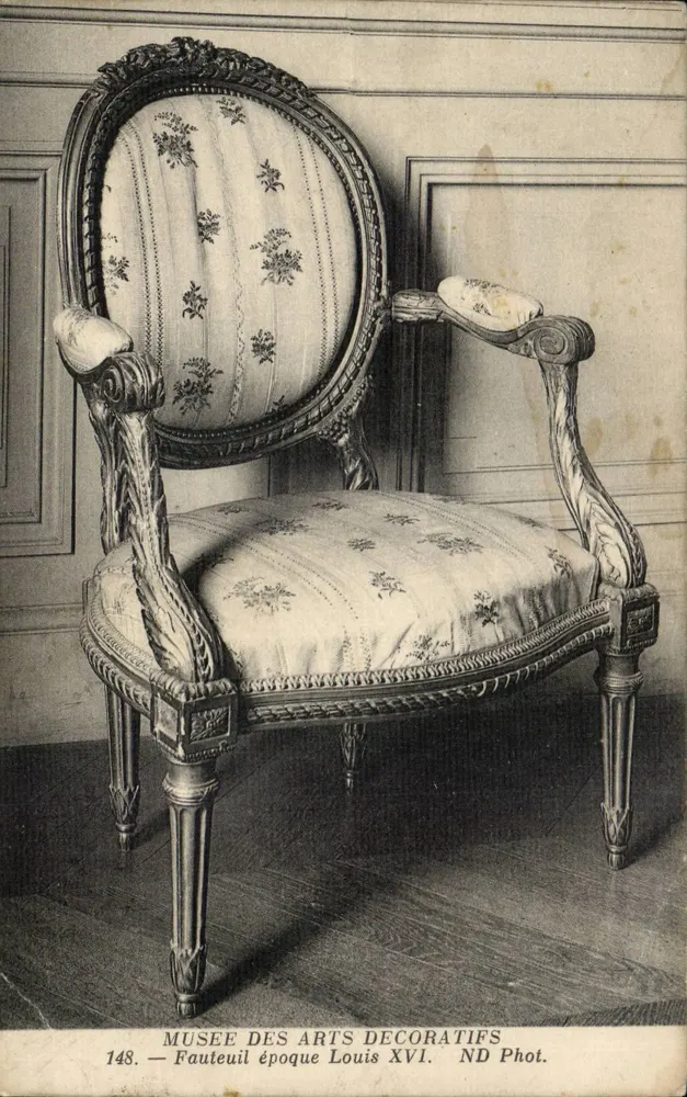 Sessel der Louis XVI-Ära — Musée des Arts Décoratifs — ND Phot. Nr. 148 - Vorderseite