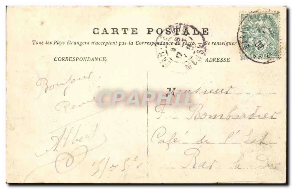 Saluto da Parigi — L. Birgé, Parigi, deposito - Verso