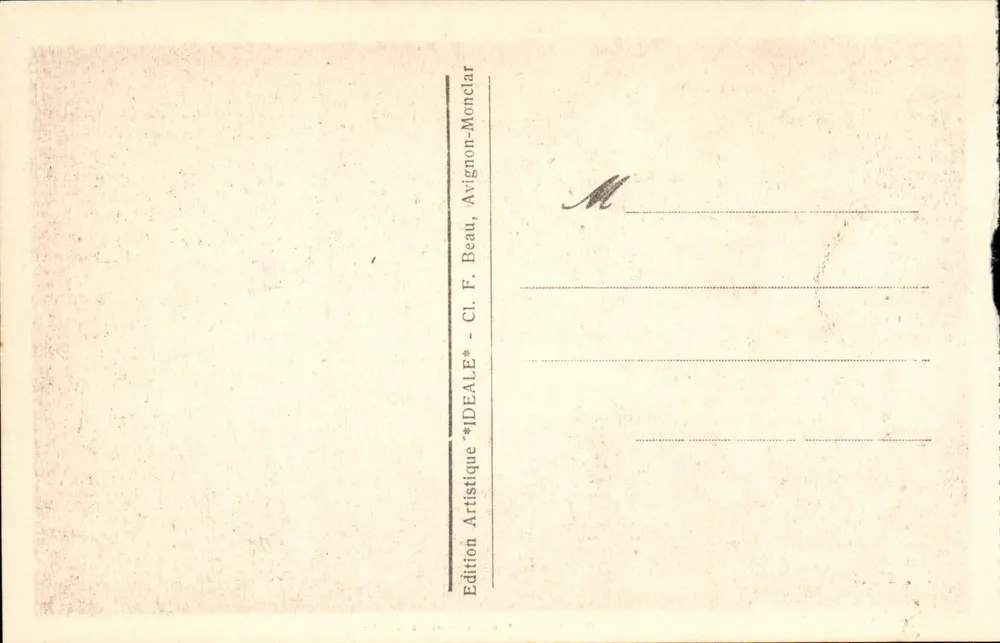 Fontaine de Vaucluse — O Desaguador - A Fonte Alta — Edição Artística Cl. F. Beau, Avignon - Verso