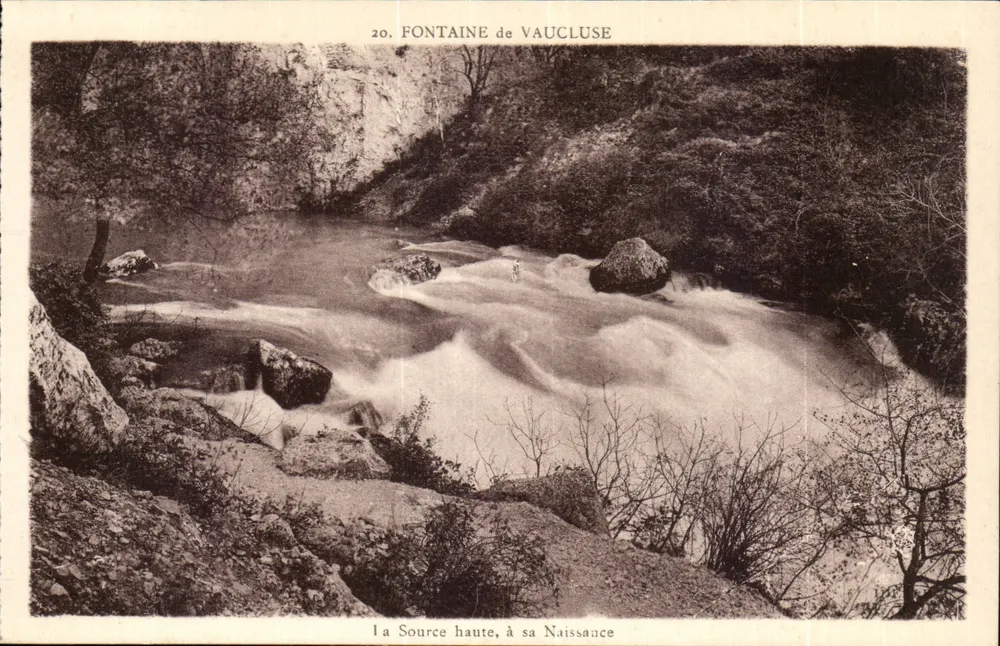 Fontaine de Vaucluse — A Fonte Alta, em Seu Nascimento — Edição Artística, Avignon - Frente