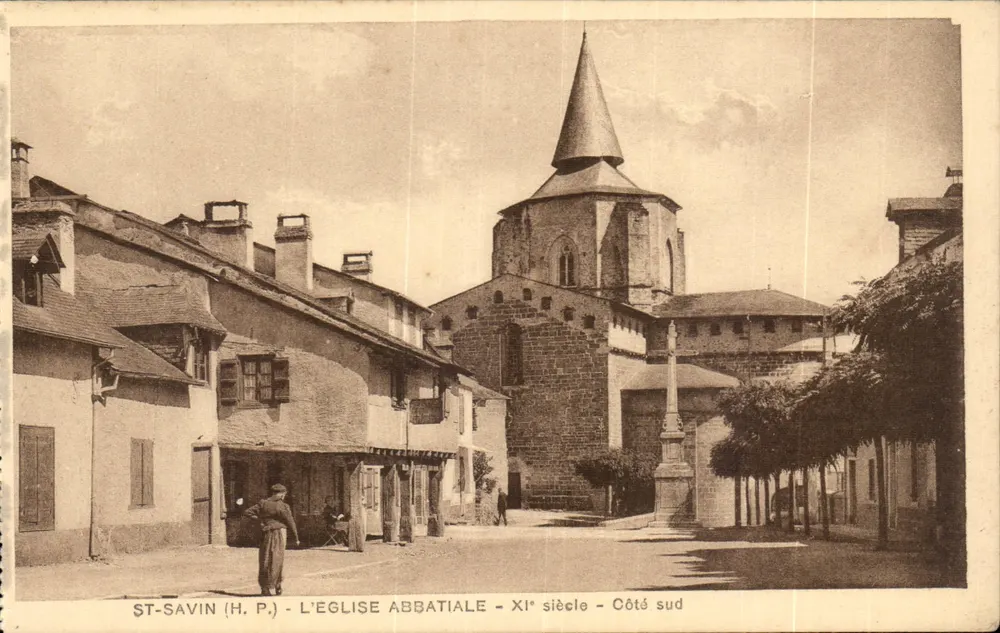 St-Savin (H.P.) - A igreja abacial - Século XI - Lado sul - Frente