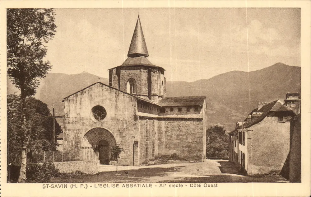 St-Savin (H.P.) - A igreja abbatial - Século XI - Lado Oeste - Frente