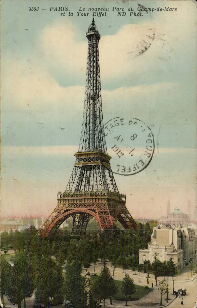 Paris — A Torre Eiffel e o novo Parque do Champ-de-Mars — ND Phot. n°3553 - Frente