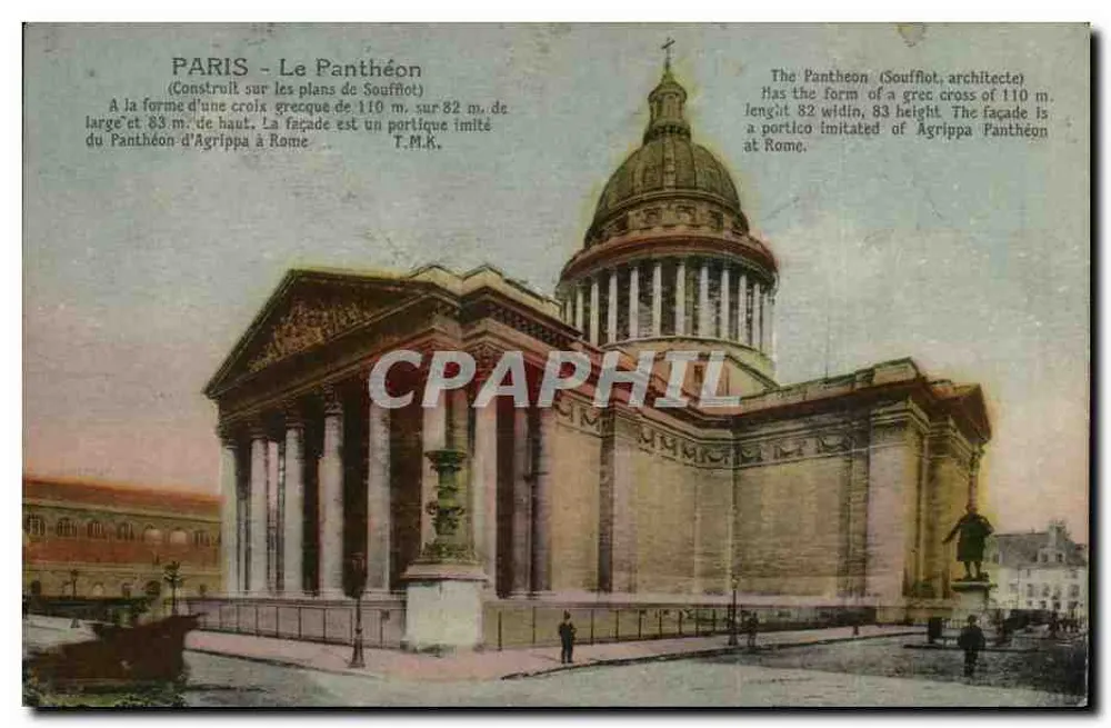 Paryż - Panthéon — Zbudowany według projektu Soufflot — T.M.K. - Awers