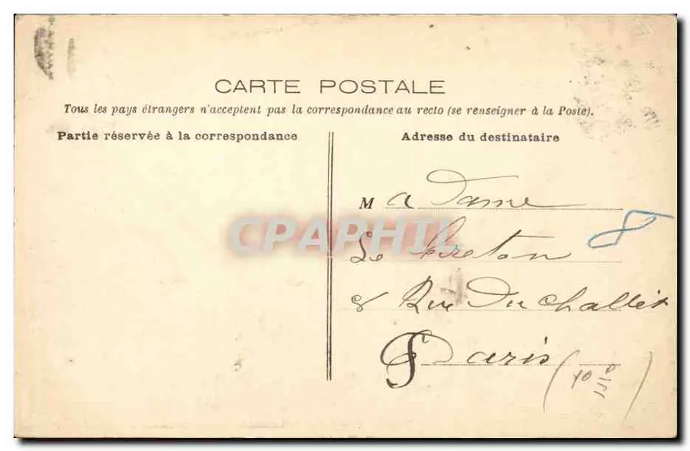 Paris — O Arco do Triunfo — G. F. - Verso