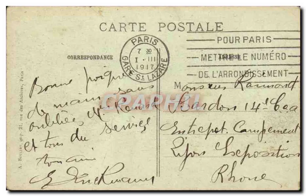 Place de la Bastille — Siegessäule — A.B. 40 - Rückseite