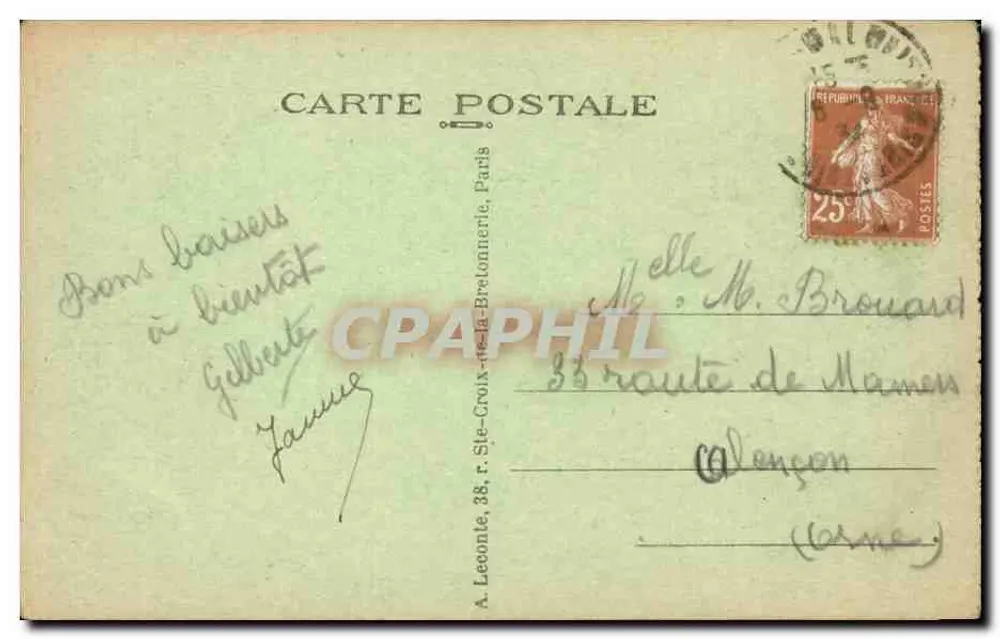 Paris - Das Opernhaus und die Metro-Station — A. L. 8 - Rückseite