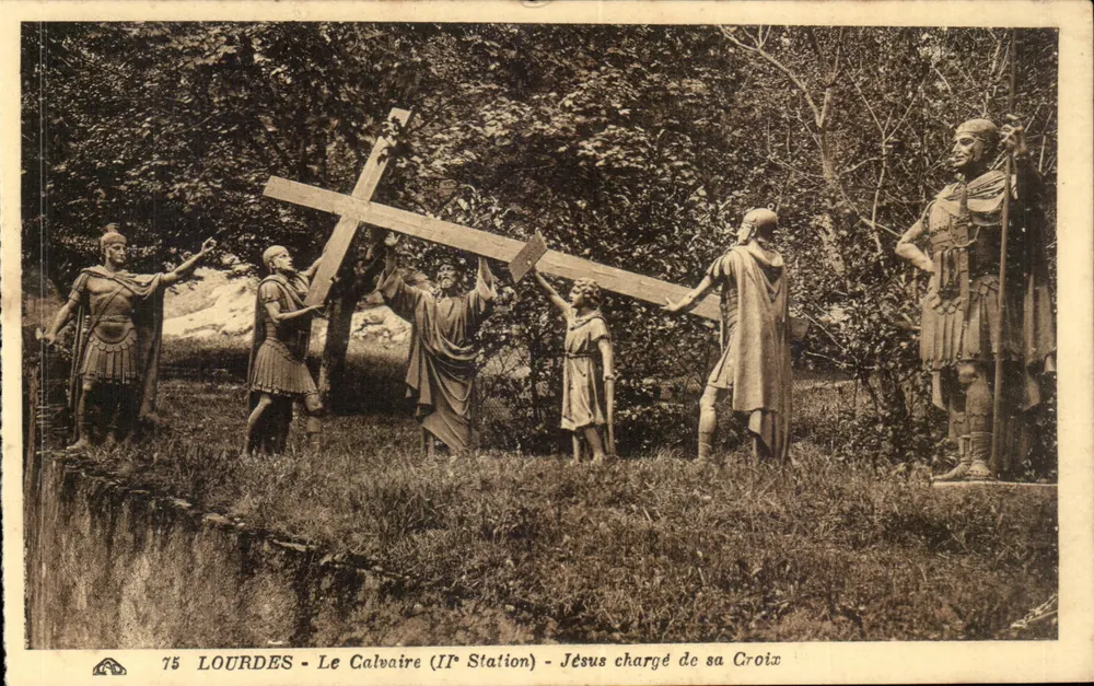 Lourdes - Der Calvarienberg (zweite Station) - Jesus trägt sein Kreuz - Vorderseite