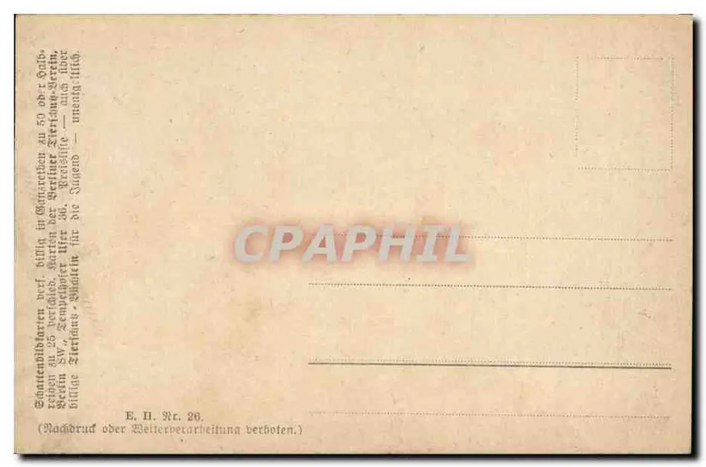 Frauen und Vögel — Silhouette — Verlag E. H. Nr. 28 - Rückseite