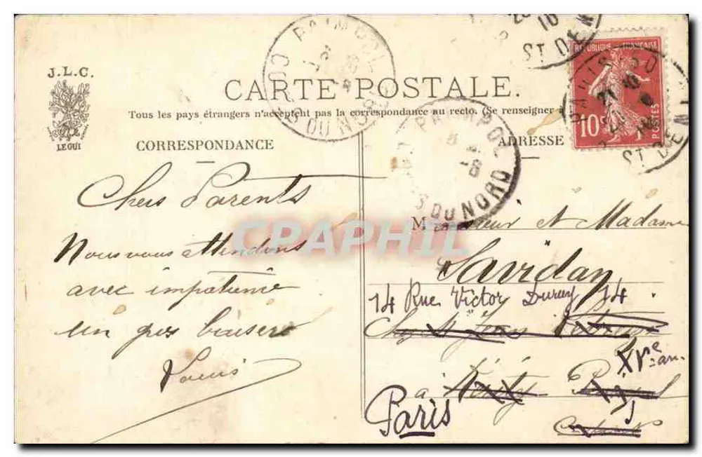Paris — Das Hôtel-Dieu — J. L. C. n°346 - Rückseite