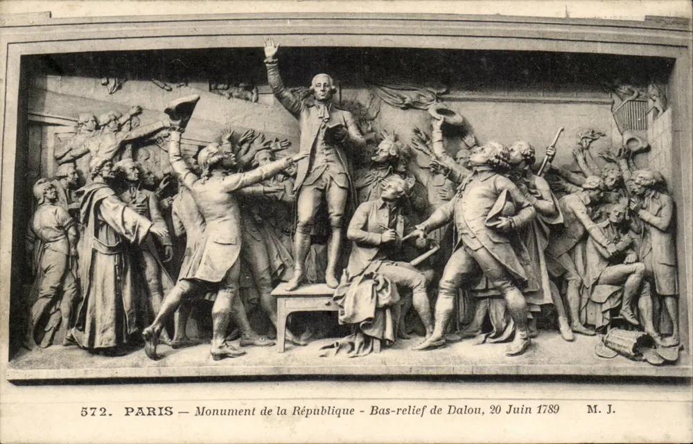 Paris — Monument der Republik — Basrelief von Dalou, 20. Juni 1789 - Vorderseite