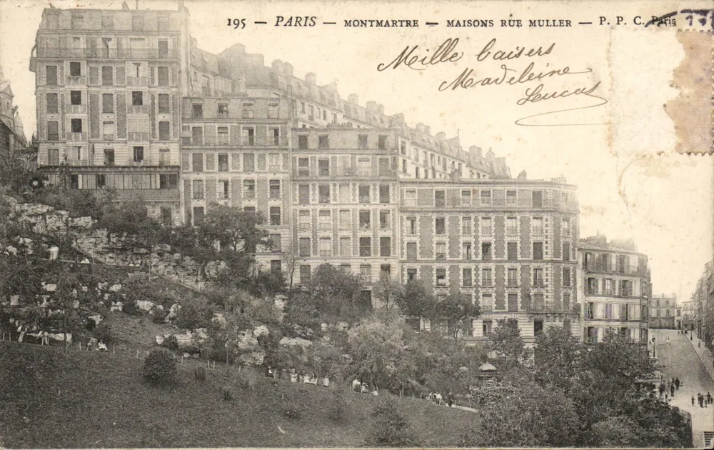 Paris - Montmartre - Casas da Rue Muller — P.P.C. Paris - Frente