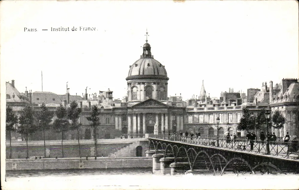 Parigi — Istituto di Francia — vista del ponte e del palazzo con cupola - Recto