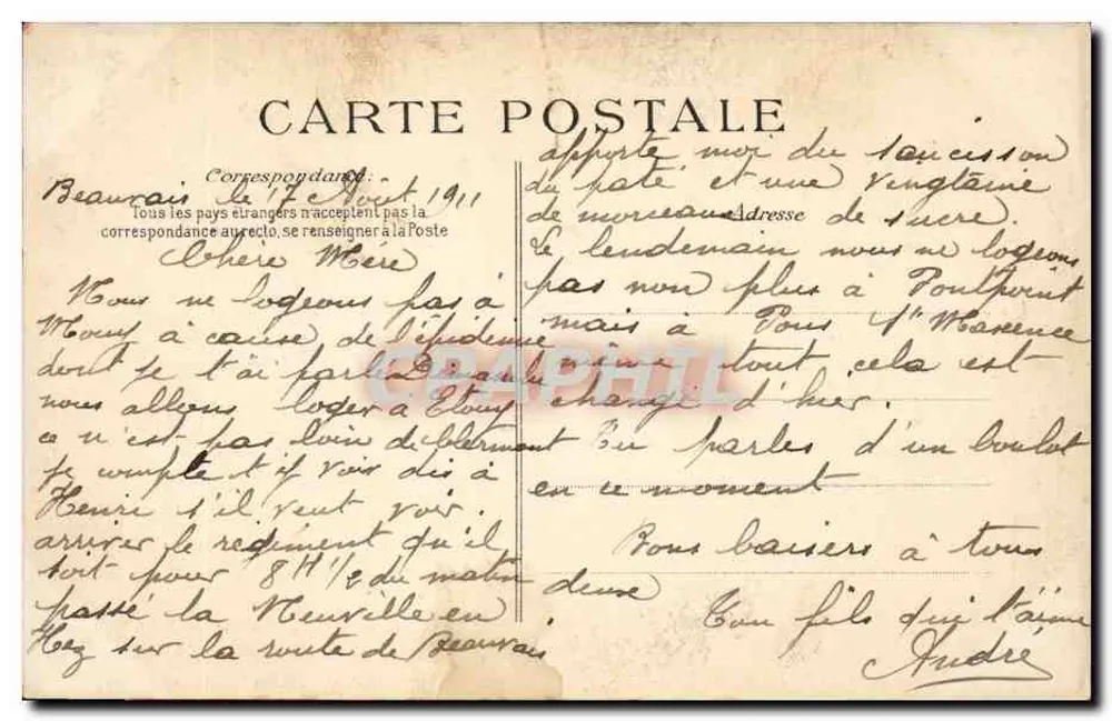Paris - Place de la Bastille — July-Säule, errichtet 1831, Höhe 47 m, Verlag unbekannt, Nr. 4591 - Rückseite
