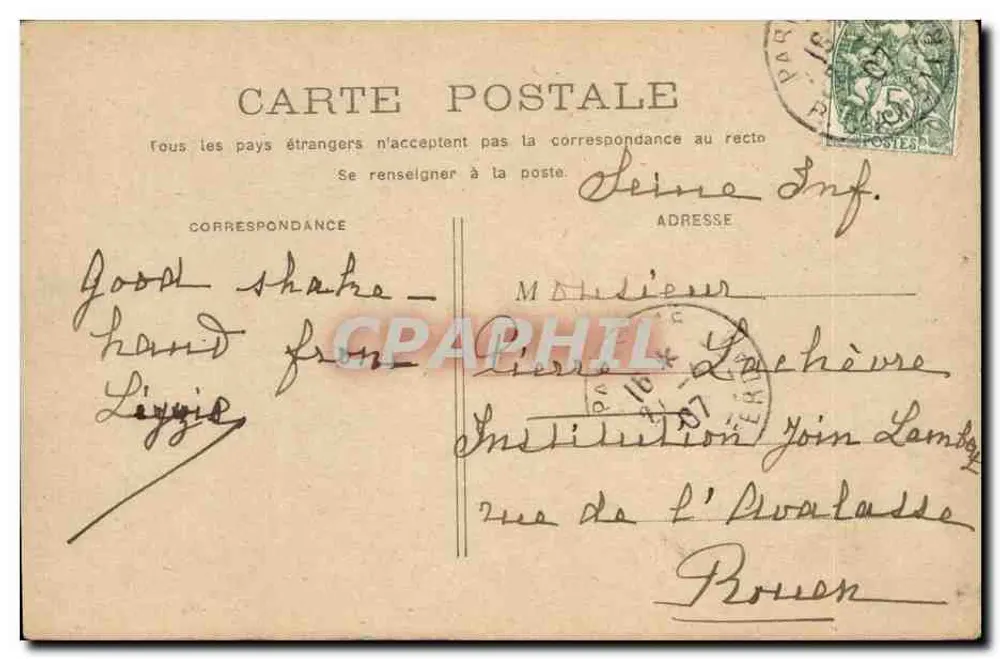 Paris — Die Seine am Point-du-Jour — Belle Jardinière - Rückseite