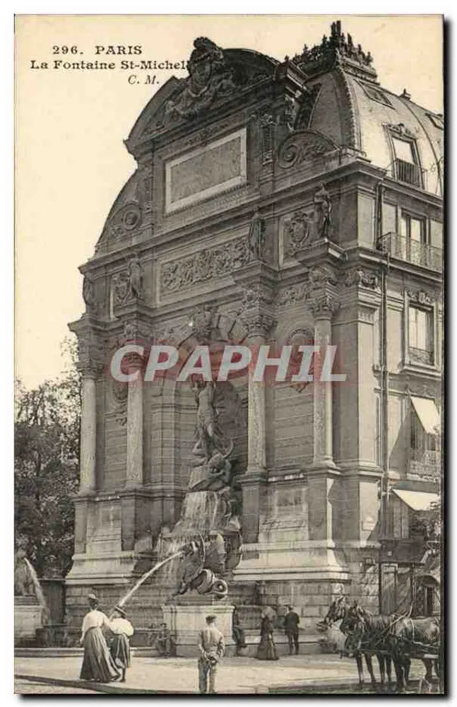 París — La Fontaine Saint-Michel — C. M. n°296 - Anverso