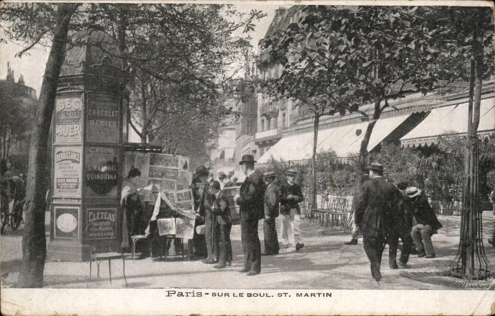 Paris — Auf dem Boulevard Saint-Martin — Verlag unbekannt, Seriennummer nicht sichtbar - Vorderseite