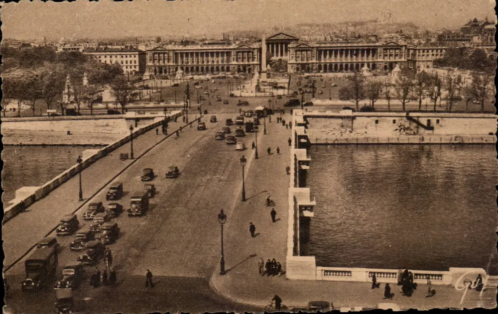 Paris e a praça da Concorde — Ponte da Concorde — Ed. L. C. Paris, n°136 - Frente