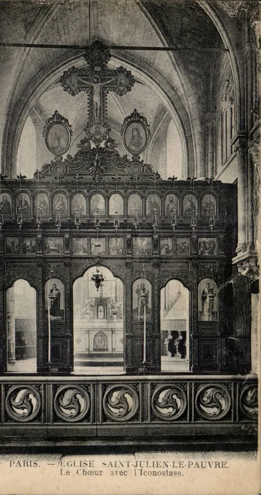Paris — Kirche Saint-Julien-le-Pauvre — Der Chor mit dem Ikonostase - Vorderseite
