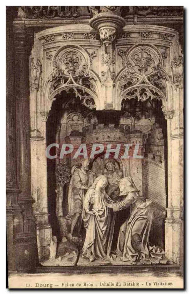 Bourg — Kirche von Brou — Details des Altars — Die Besuchung - Vorderseite