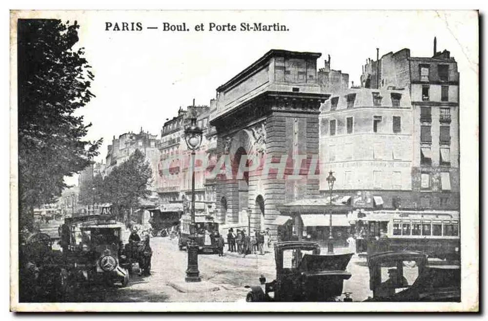 Parigi — Boulevard e Porta Saint-Martin — Editore: Graphphil - Recto