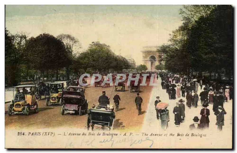 Paris (XVIe) — Die Avenue des Bois de Boulogne — A. P. - Vorderseite