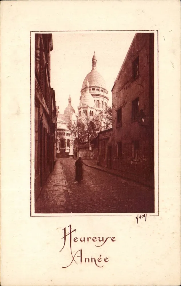 Montmartre — Ansicht der Basilika des Heiligen Herzens — Yvon, n°8 - Vorderseite