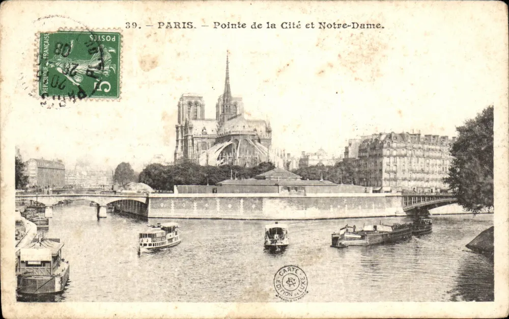 Paris — Ponta da Cidade e Notre-Dame — Carte postale n°39, editada por Carte Édition Paris - Frente