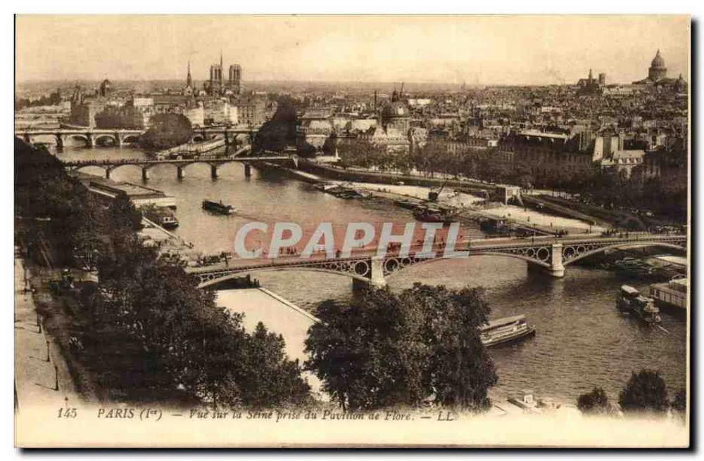 Paris (1.) — Blick auf die Seine vom Pavillon de Flore — LL - Vorderseite