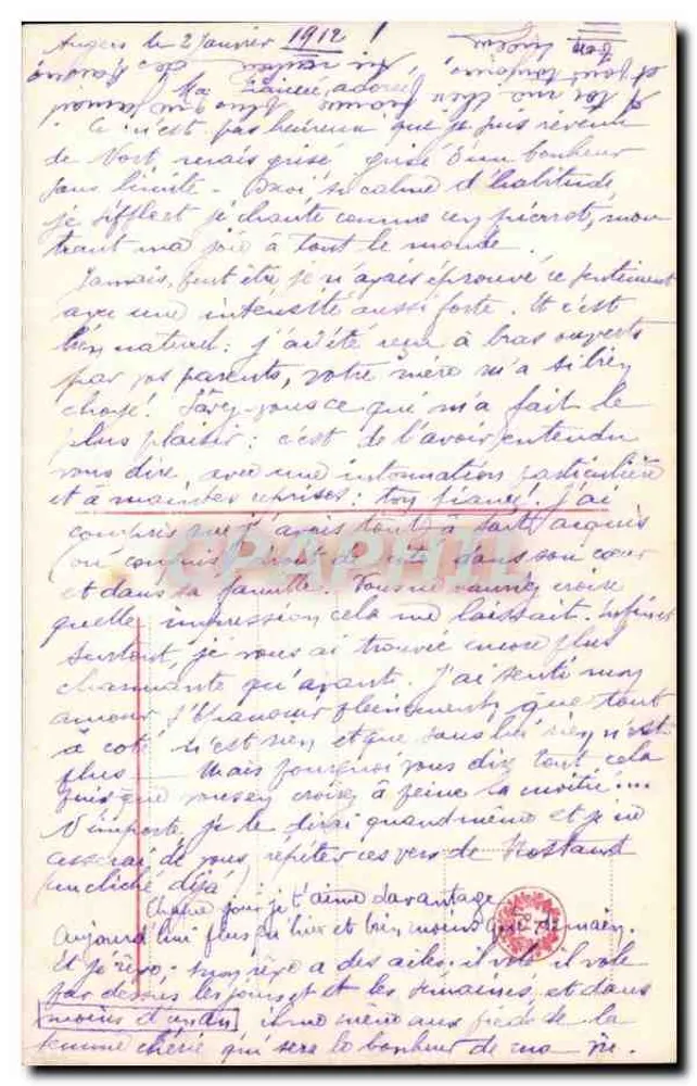 Junge Frau sitzend — romantische Szene — Verlag Le Rêve, Nr. 3130/6 - Rückseite