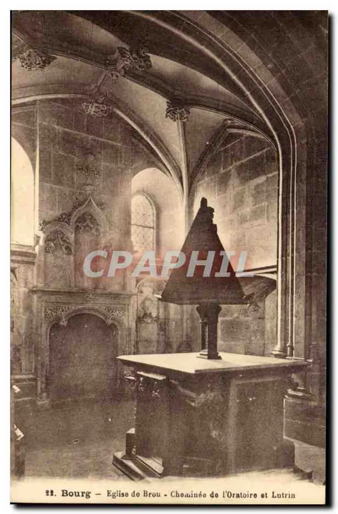 Bourg — Kirche von Brou - Kamin des Oratoriums und Predigerpult - Vorderseite