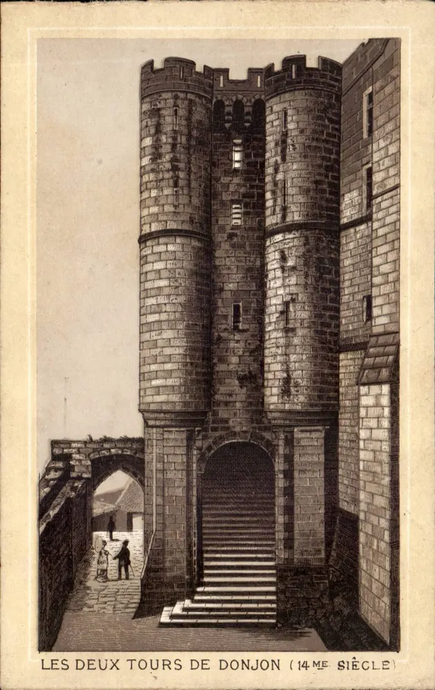 Die beiden Türme von Donjon — 14. Jahrhundert - Vorderseite