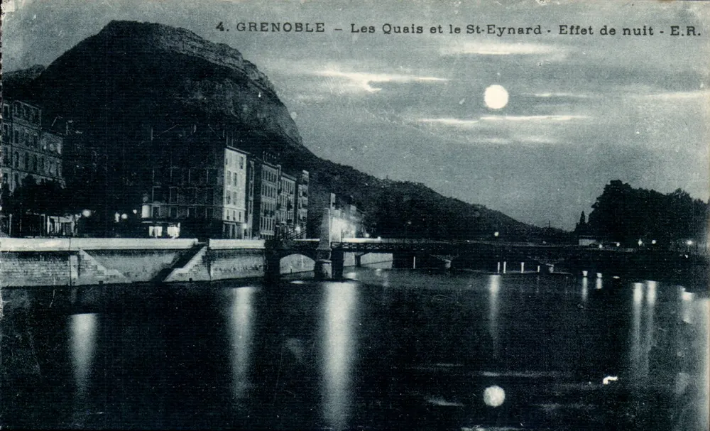 Grenoble — Os Quais e o St-Eynard — Efeito de noite — E.R. - Frente