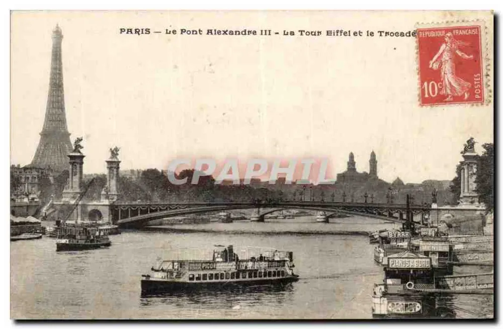 Paris — Die Brücke Alexandre III — Die Eiffelturm und das Trocadéro - Vorderseite
