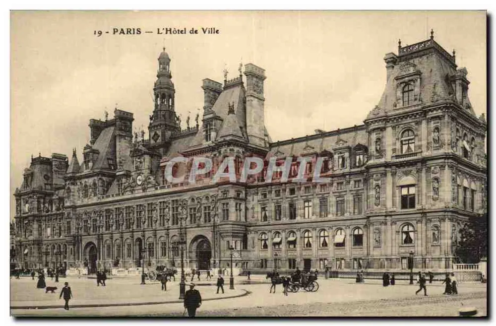Parijs — Het Stadhuis — Uitgever niet geïdentificeerd, serie nr 19 - Voorkant