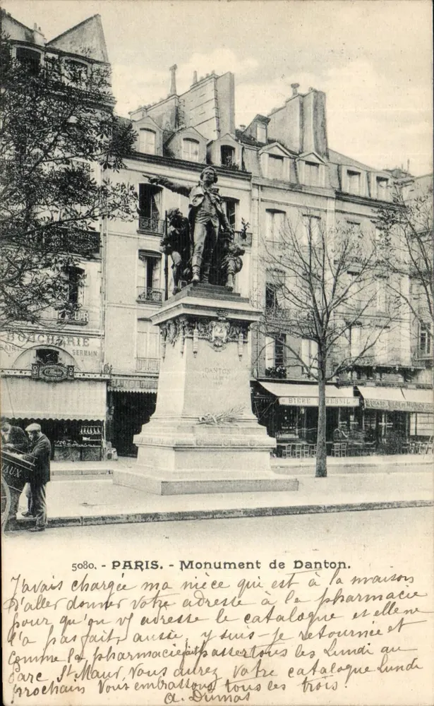 Paris - Monumento de Danton — editor anônimo, n° 5080 - Frente
