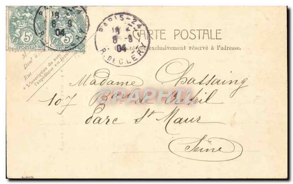 Paris - Monumento de Danton — editor anônimo, n° 5080 - Verso