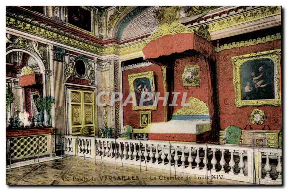 Schloss VERSAILLES — Das Zimmer von Ludwig XIV — Verlag F. David, 21 rue des Réservoirs, Versailles - Vorderseite