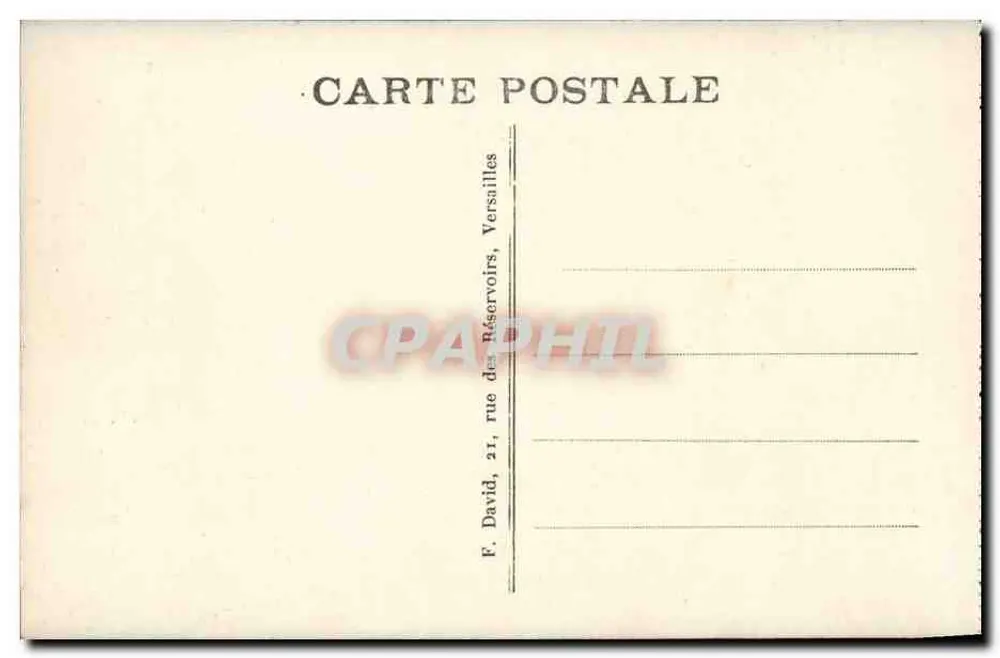 Versailles — A Orangerie do Palácio — Editor F. David, 21, rue des Réservoirs - Verso