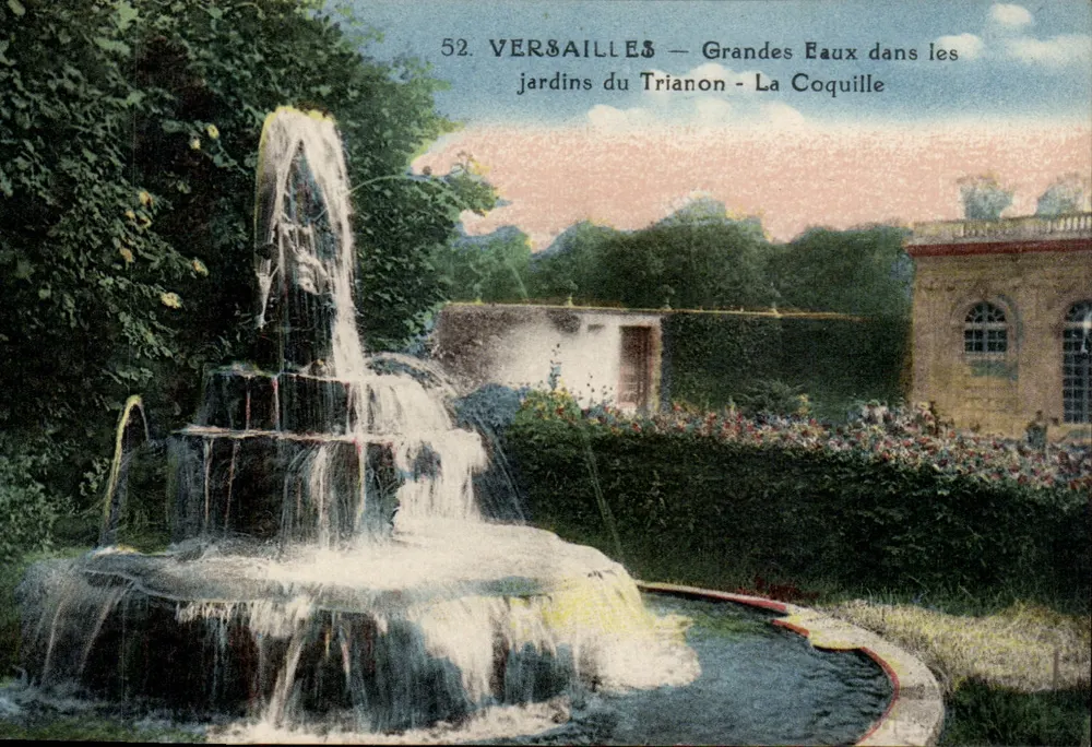 Versailles — Grandes Eaux in den Gärten des Trianon - La Coquille — F. David, Versailles - Vorderseite