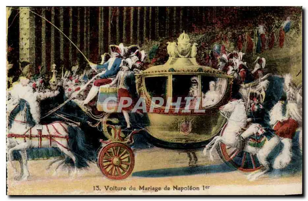 Kutsche der Hochzeit Napoleons I. — Historische Szene — F. David, 21, rue des Réservoirs, Versailles - Vorderseite