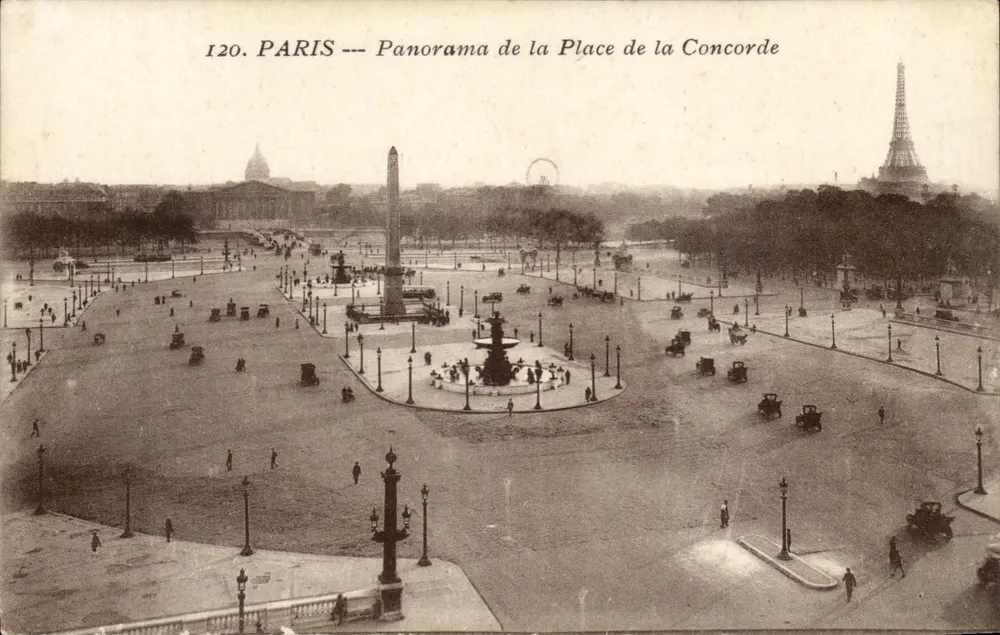 PARÍS — Panorama de la Plaza de la Concordia — I.P.M. París - Anverso