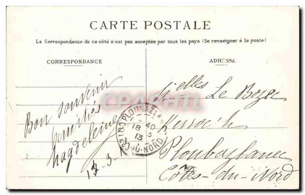 Paris — Buttes-Chaumont — Felsen und Hängebrücke — Ausgabe E. L., Paris - Rückseite