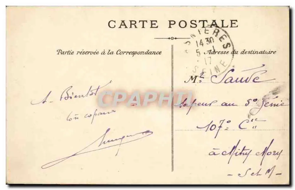 Paris — O Ponte Alexandre III — editor não identificado, número de série não visível - Verso
