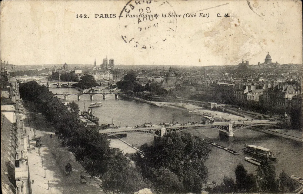 Paris — Panorama do rio Sena (Lado Leste) — C.M. n°142 - Frente