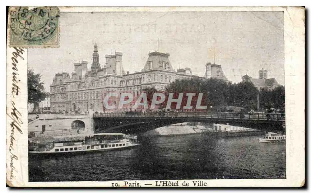 Paris — L'Hôtel de Ville — éditeur Petit Parisien, n° 10 - Frente