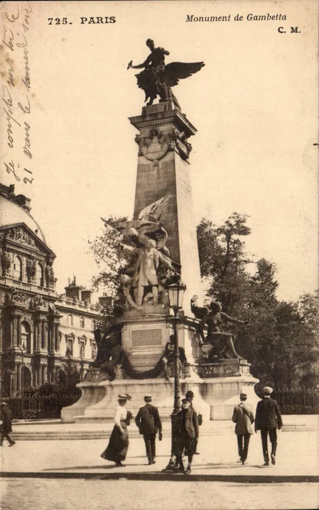 Monument de Gambetta — Paris — C.M. n°725 - Frente